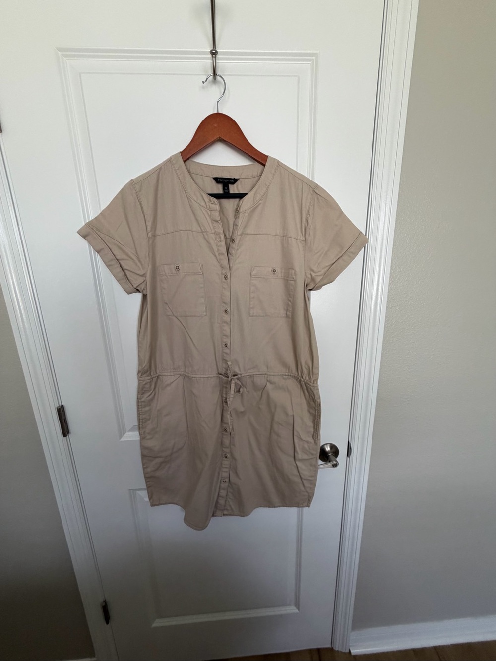 Banana Republic Factory Beige Utility Shirt Romper